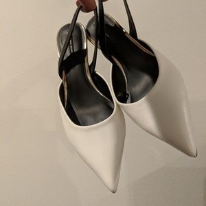 Zara white slingback heels